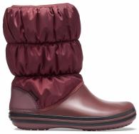 CROCS Womens Winter Puff Boot Burgundy / Black
